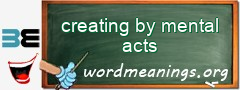WordMeaning blackboard for creating by mental acts